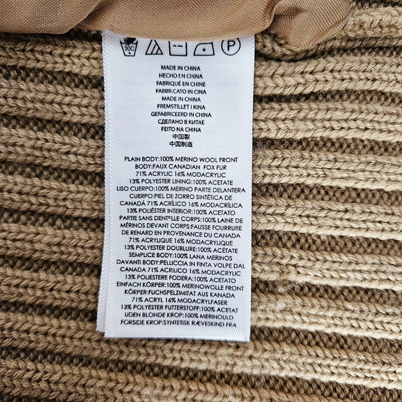 Michael Kors Ribbed Knit Cardigan with Luxe Faux Fur Panels | Camel Brown ✨️🦊 - Picture 8 of 10